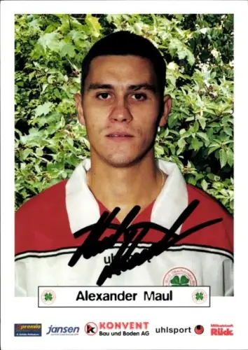 Autogrammkarte Fußballer Alexander Maul, Rot Weiß Oberhausen, Autogramm