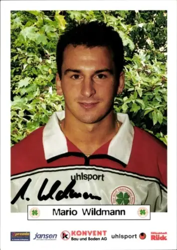 Autogrammkarte Fußballer Mario Wildmann, Rot Weiß Oberhausen, Autogramm
