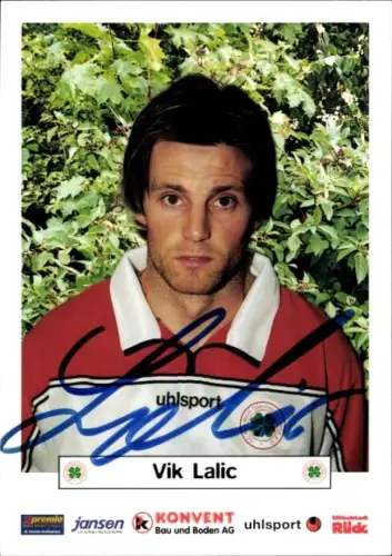 Autogrammkarte Fußballer Vik Lalic, Rot Weiß Oberhausen, Autogramm