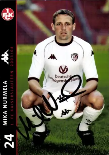 Autogrammkarte Fußballer Mika Nurmela, 1. FC Kaiserslautern, Autogramm