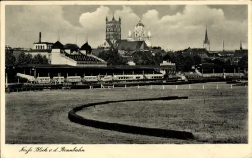 Ak Neuss am Rhein, Teilansicht, Rennbahn