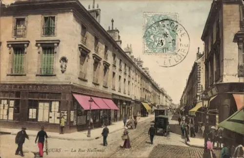 Ak Tours Indre et Loire, Rue Nationale