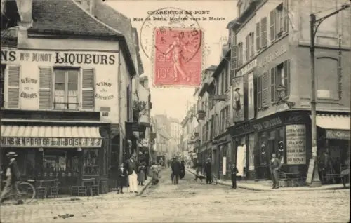 CPA Charenton le Pont Val de Marne, Rue de Paris, Montee vers la Mairie