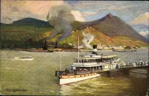 Ak Königswinter am Rhein, Salondampfer der Köln Düsseldorfer Rheindampfschiffahrt