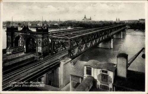 Ak Ludwigshafen am Rhein, Mannheim, Neue Rheinbrücke