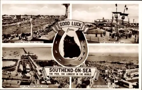 Ak Southend on Sea Essex England, Pier, Boating Pool