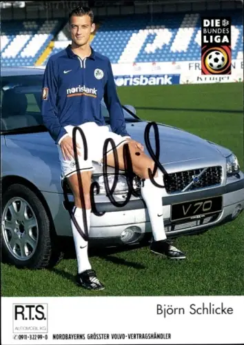 Autogrammkarte Fußballer Björn Schlicke, SpVgg Greuther Fürth, Autogramm