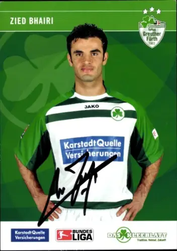 Autogrammkarte Fußballer Zied Bhairi, SpVgg Greuther Fürth, Autogramm