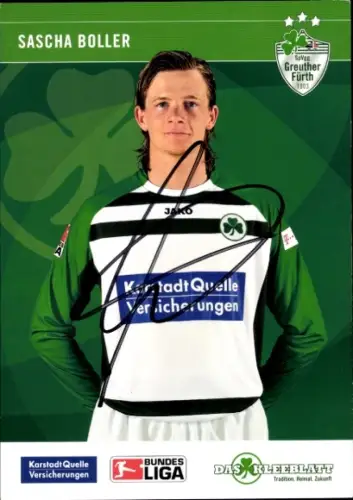 Autogrammkarte Fußballer Sascha Boller, SpVgg Greuther Fürth, Autogramm