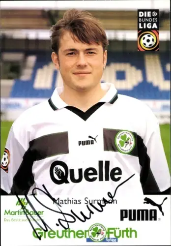 Autogrammkarte Fußballer Mathias Surmann, SpVgg Greuther Fürth, Autogramm