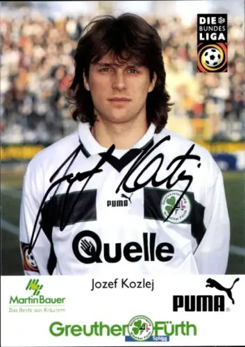 Autogrammkarte Fußballer Jozef Kozlej, SpVgg Greuther Fürth, Autogramm