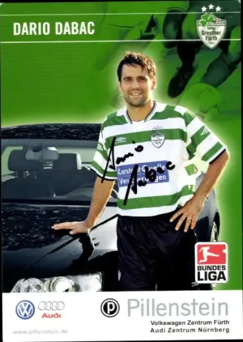 Autogrammkarte Fußballer Dario Dabac, SpVgg Greuther Fürth, Autogramm