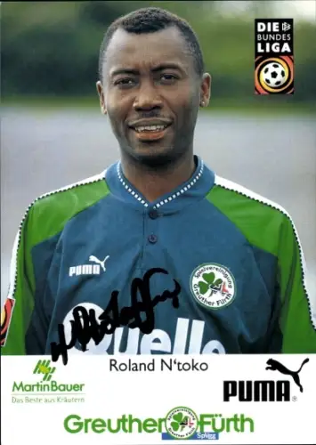 Autogrammkarte Fußballer Roland N'toko, SpVgg Greuther Fürth, Autogramm