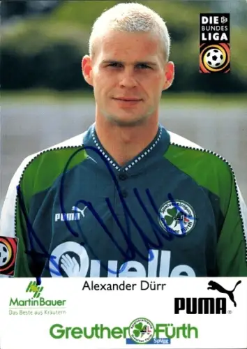 Autogrammkarte Fußballer Alexander Dürr, SpVgg Greuther Fürth, Autogramm