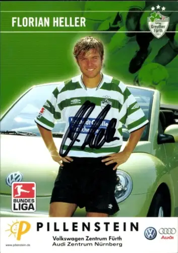 Autogrammkarte Fußballer Florian Heller, SpVgg Greuther Fürth, Autogramm
