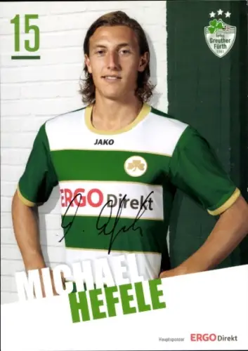 Autogrammkarte Fußballer Michael Hefele, SpVgg Greuther Fürth, Autogramm