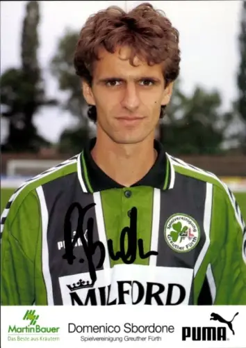Autogrammkarte Fußballer Domenico Sbordone, SpVgg Greuther Fürth, Autogramm