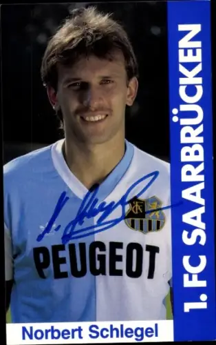 Autogrammkarte Fußballer Norbert Schlegel, 1. FC Saarbrücken, Autogramm