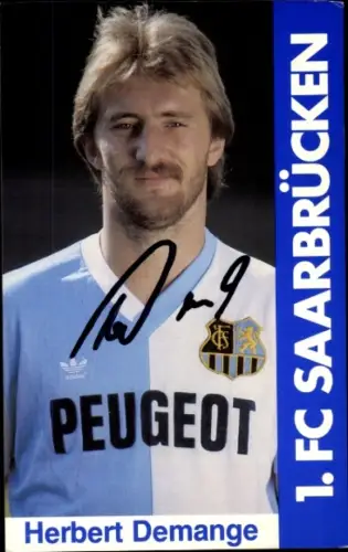 Autogrammkarte Fußballer Herbert Demange, 1. FC Saarbrücken, Autogramm