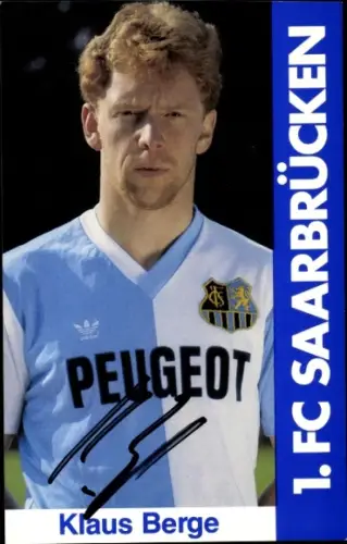 Autogrammkarte Fußballer Klaus Berge, 1. FC Saarbrücken, Autogramm