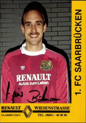 Autogrammkarte Fußballer Heinz Böhmann, 1. FC Saarbrücken, Autogramm
