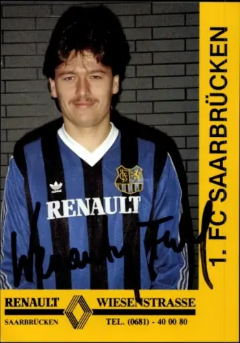 Autogrammkarte Fußballer Wenanty Fuhl, 1. FC Saarbrücken, Autogramm