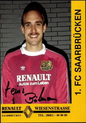Autogrammkarte Fußballer Heinz Böhmann, 1. FC Saarbrücken, Autogramm