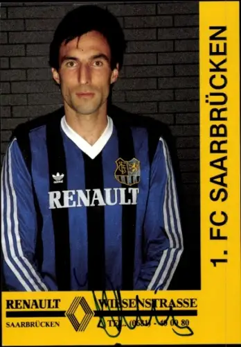 Autogrammkarte Fußballer Nasko Jelev, 1. FC Saarbrücken, Autogramm