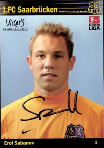 Autogrammkarte Fußballer Erol Sabanov, 1. FC Saarbrücken, Autogramm