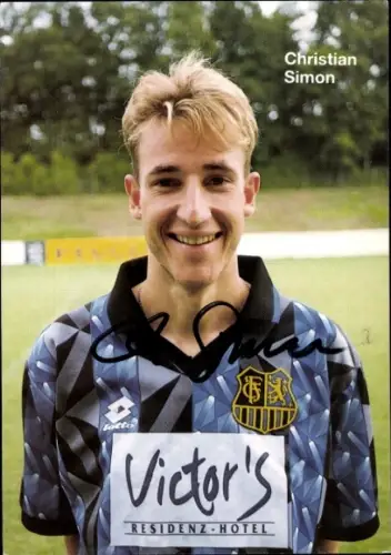 Autogrammkarte Fußballer Christian Simon, 1. FC Saarbrücken, Autogramm
