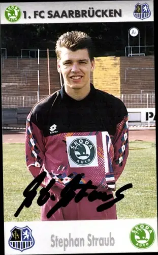 Autogrammkarte Fußballer Stephan Straub, 1. FC Saarbrücken, Autogramm