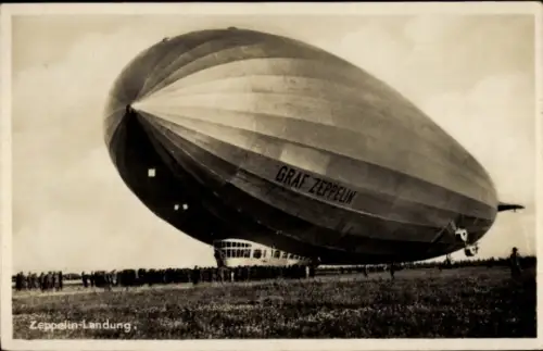 Ak Luftschiff Graf Zeppelin, Landung