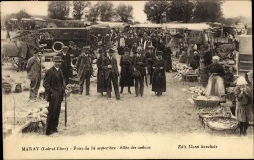 CPA Maray Loir et Cher, Foire du 14 septembre, Allée des melons