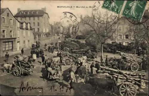 CPA Marvejols Lozère, Marché au Bois
