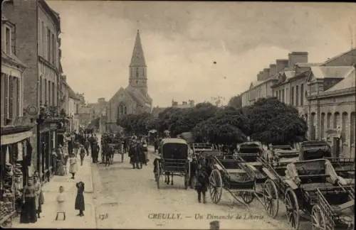 CPA Creully sur Seulles Calvados, Un Dimanche de Loterie