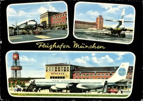 Ak Oberwiesenfeld München Bayern, Flughafen, Flugzeug, Pan America