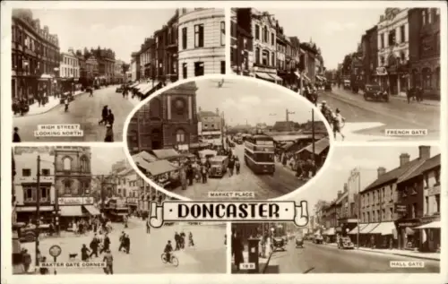 Ak Doncaster Yorkshire England, Market Place, High Street, French Gate
