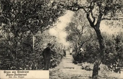 Ak Glindow Werder an der Havel, Lindower Alpenrestaurant, Laubengang