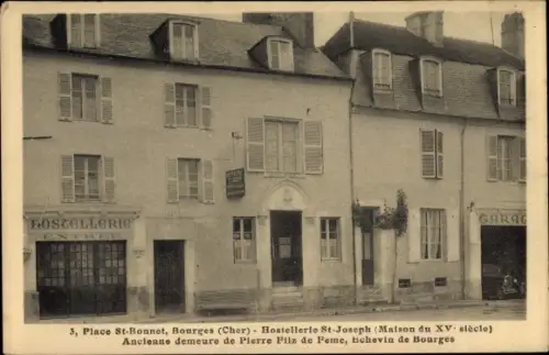 Ak Bourges Cher, Place Saint Bonnet, Hostellerie Saint Joseph