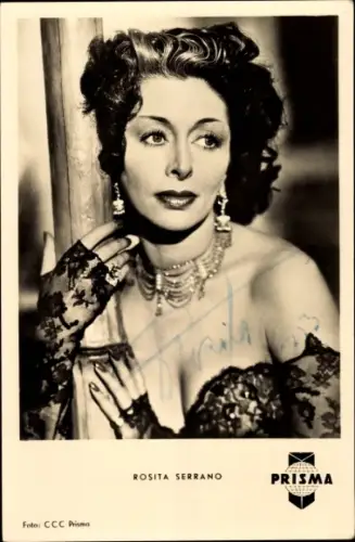 Ak Schauspielerin Rosita Serrano, Prisma Film, Schmuck, Halskette, Ohrringe
