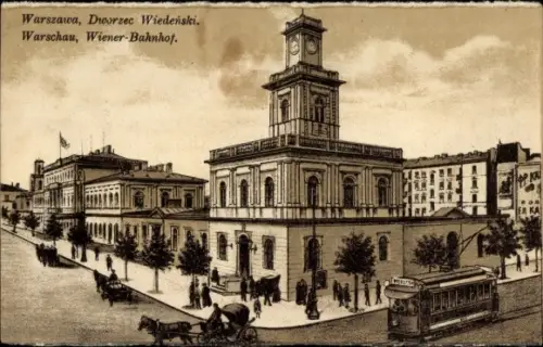 Ak Warszawa Warschau Polen, Wiener Bahnhof