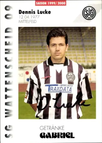 Autogrammkarte Fußballer Dennis Lucke, SG Wattenscheid 09, Autogramm