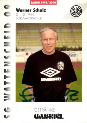 Autogrammkarte Torwarttrainer Werner Scholz, SG Wattenscheid 09, Autogramm