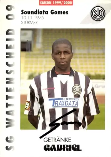 Autogrammkarte Fußballer Soundiata Gomes, SG Wattenscheid 09, Autogramm