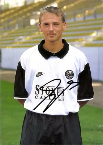 Autogrammkarte Fußballer Jörg Beyel, SG Wattenscheid 09, Autogramm