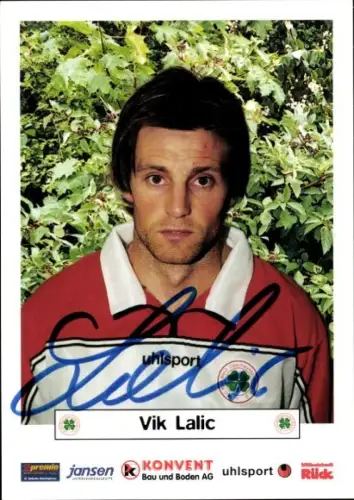 Autogrammkarte Fußballer Vik Lalic, Rot Weiß Oberhausen, Autogramm