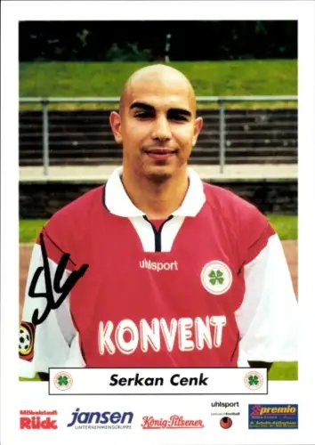 Autogrammkarte Fußballer Serkan Cenk, Rot Weiß Oberhausen, Autogramm