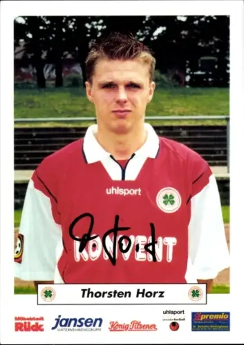 Autogrammkarte Fußballer Thorsten Horz, Rot Weiß Oberhausen, Autogramm
