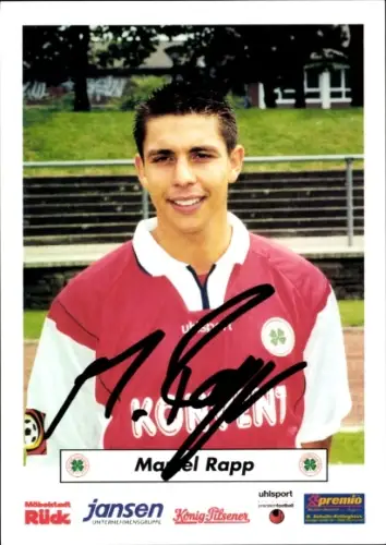 Autogrammkarte Fußballer Marcel Rapp, Rot Weiß Oberhausen, Autogramm