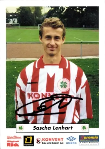 Autogrammkarte Fußballer Sascha Lenhart, Rot Weiß Oberhausen, Autogramm